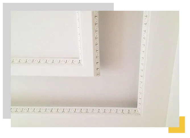 Sfondo neutro per rappresentazione di sistemi prefabbricati in gesso per interni