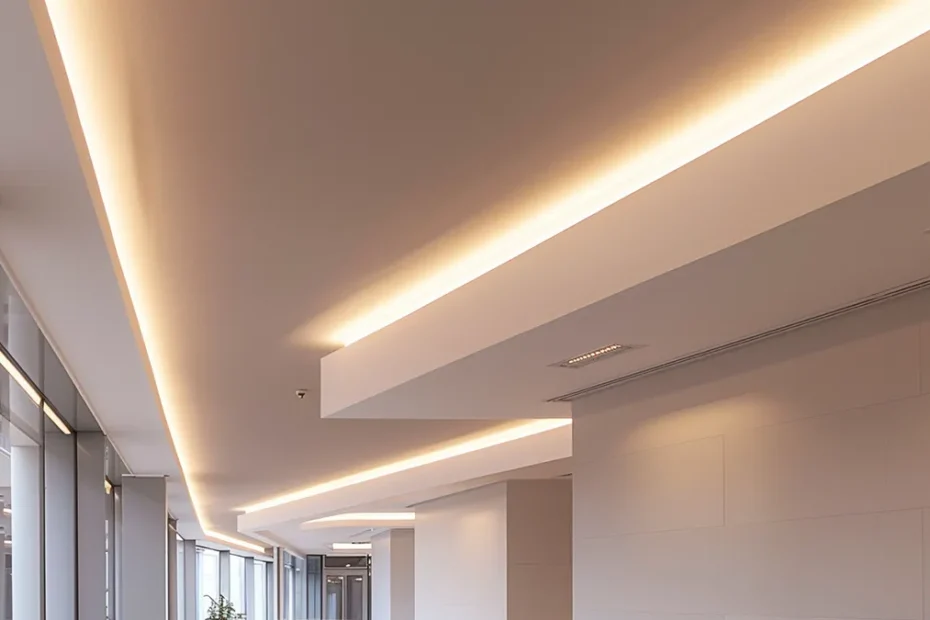 Controsoffitto in cartongesso con illuminazione integrata